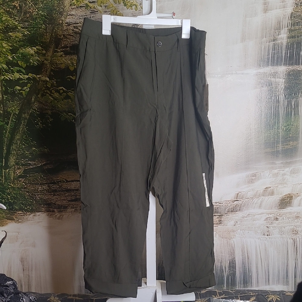 New with tags! A New Day Womens 4 dark green pleated ankle length casual pants